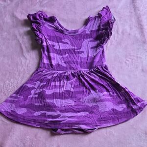 Little Sleepies Berry Camo Twirl Dress With Bodysuit